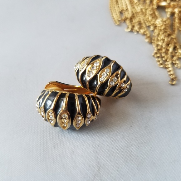 Vintage 70's Collar Statement Necklace & Earrings - Picture 4 of 6